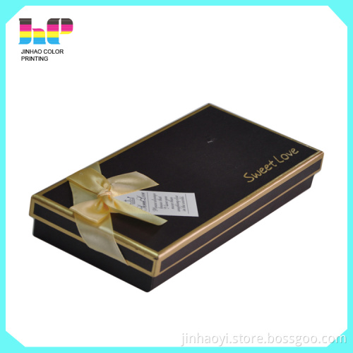 Colorful chocolate candy packaging box with ribbon